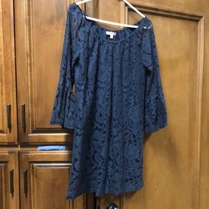 Navy blue lace overlay dress barely worn